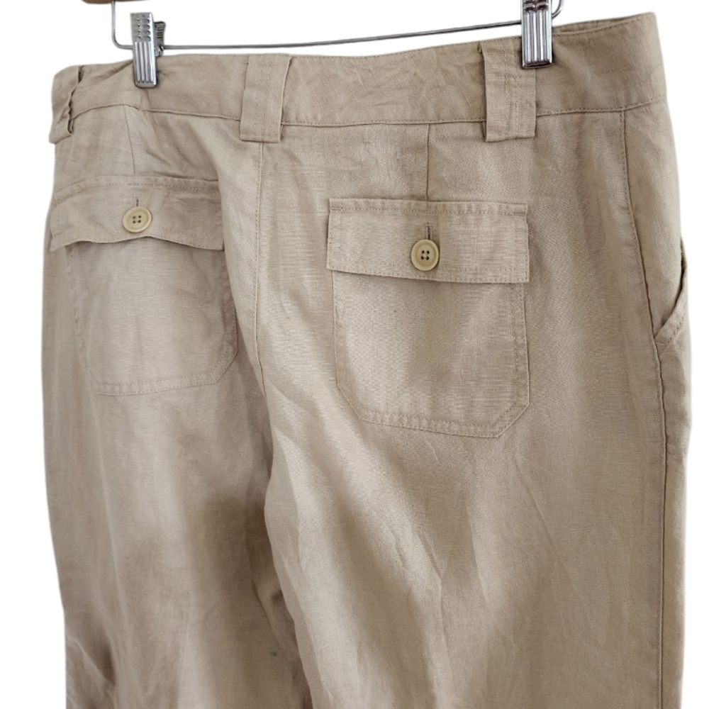 Eddie Bauer Vashon Fit Beach Festival Lounge Organic Linen Crop Pants - Women's - Picture 6 of 8